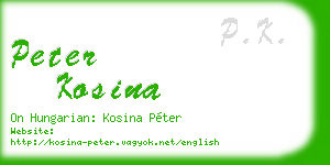 peter kosina business card